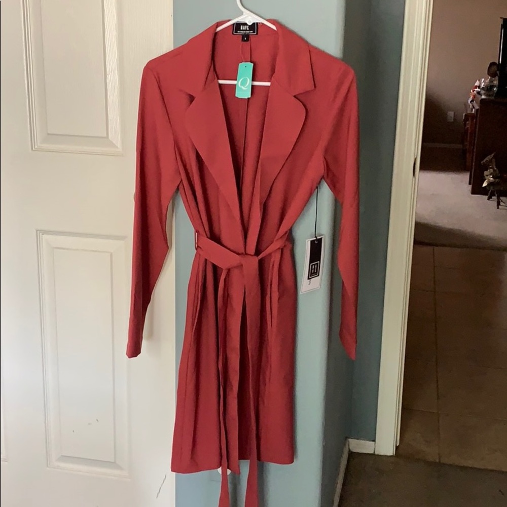 Coral throw over/ coat NWT